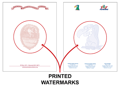 Letterheads with Printed Watermarks